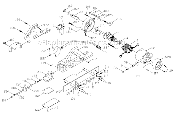 Page A Diagram and Parts List for 226 Type 2 Porter Cable Planer Jointer